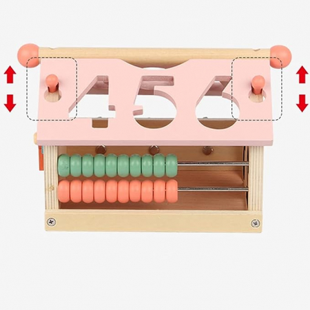 Jucarii din lemn - Jucarie Montessori Casuta Multifunctionala Interactiva