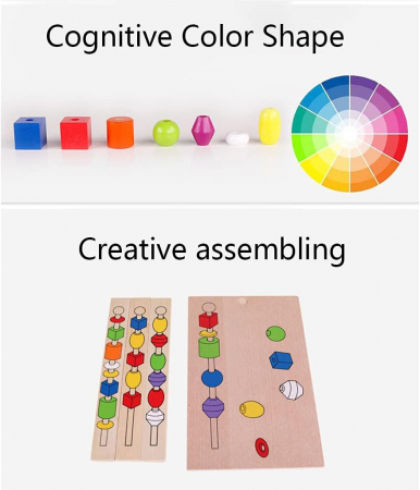 Jucarie Montessori de Insiruire si Sortare dupa Model din Lemn cu Forme Geometrice [7]