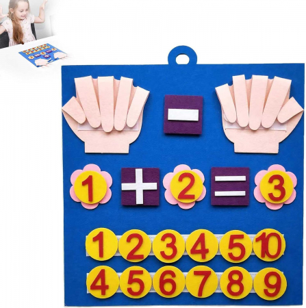 Jucarii si jocuri interactive pe varsta - Jucarie Montessori din fetru, invatam matematica