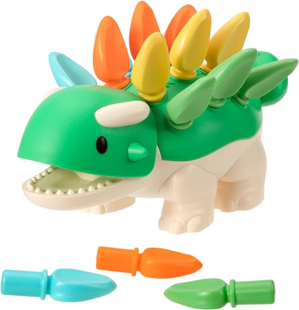 Jucarii si jocuri interactive pe varsta - Jucarie senzoriala Motricitate si Sortare, Dinozaurul Vesel