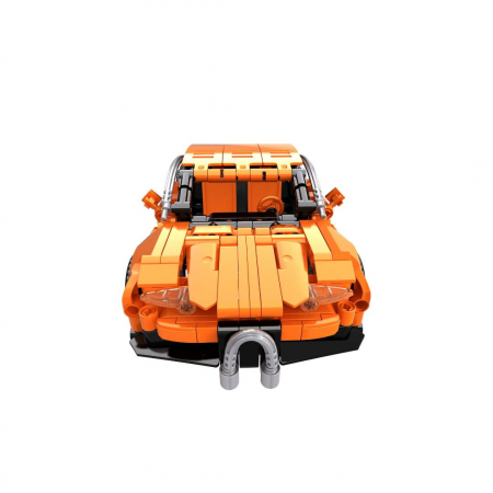 Jucarie tip lego tehnic de constructie masina sport portocalie (404 piese) [3]