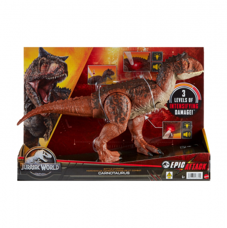 Figurine cu eroi si personaje - Jurassic World Epic Attack Battle Chompin Dinozaur Carnotaurus