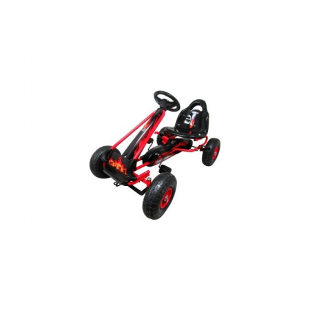 Jucarii de exterior - Kart cu pedale Gokart, 3-6 Ani, roti pneumatice din cauciuc, frana de mana, G3 R-Sport - Rosu