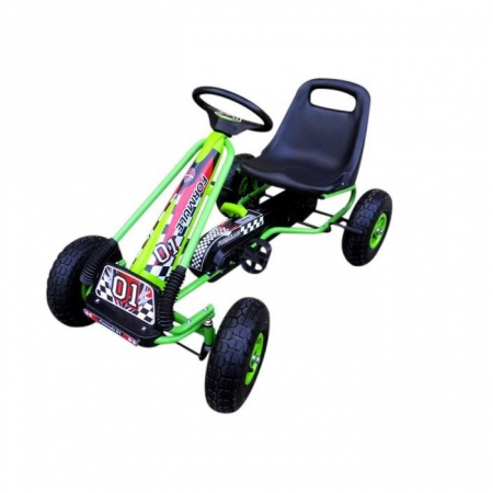 Jucarii de exterior - Kart cu pedale Gokart, 3-7 ani, roti gonflabile, G1 R-Sport - Verde