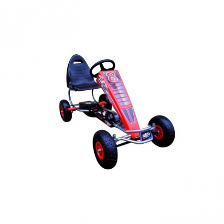 Jucarii de exterior - Kart cu pedale Gokart, 4-10 ani, roti gonflabile, G5 R-Sport - Rosu