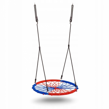 Jucarii de exterior - Leagan tip cuib pentru copii XXL, 95 cm, 150 kg, Neo-Sport 1070, Rosu Albastru