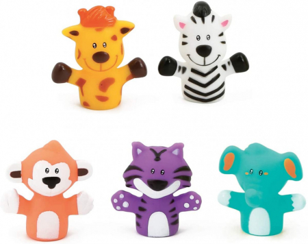 Bebe 9 luni+ - LUDI Set 5 marionete deget „SAFARI ANIMALS”