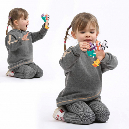 LUDI Set 5 marionete deget „SAFARI ANIMALS” [7]