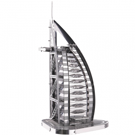 Jucarii si jocuri interactive pentru  copii - Macheta 3D Burj Al Arab din metal, 12 cm