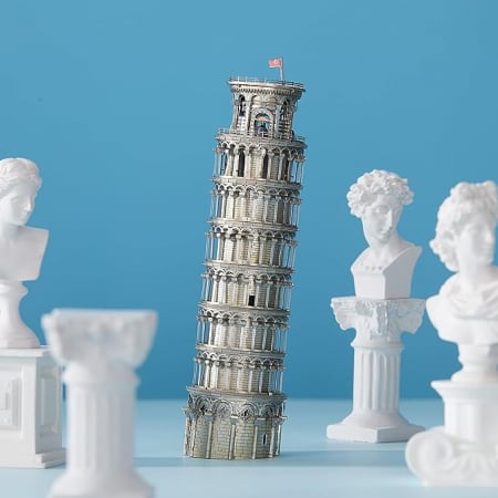Jucarii si jocuri interactive pentru  copii - Macheta 3D Turnul din Pisa din metal, 8.89 cm