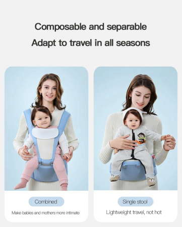 Marsupiu ergonomic multifunctional cu scaunel de sustinere, albastru [13]