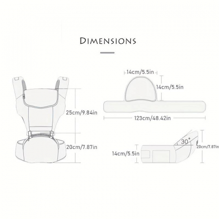 Marsupiu ergonomic multifunctional cu scaunel de sustinere, albastru [4]