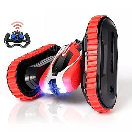 Copii 4 ani+ - Masina cu Telecomanda pentru Cascadorii, cu Lumini, Rosu