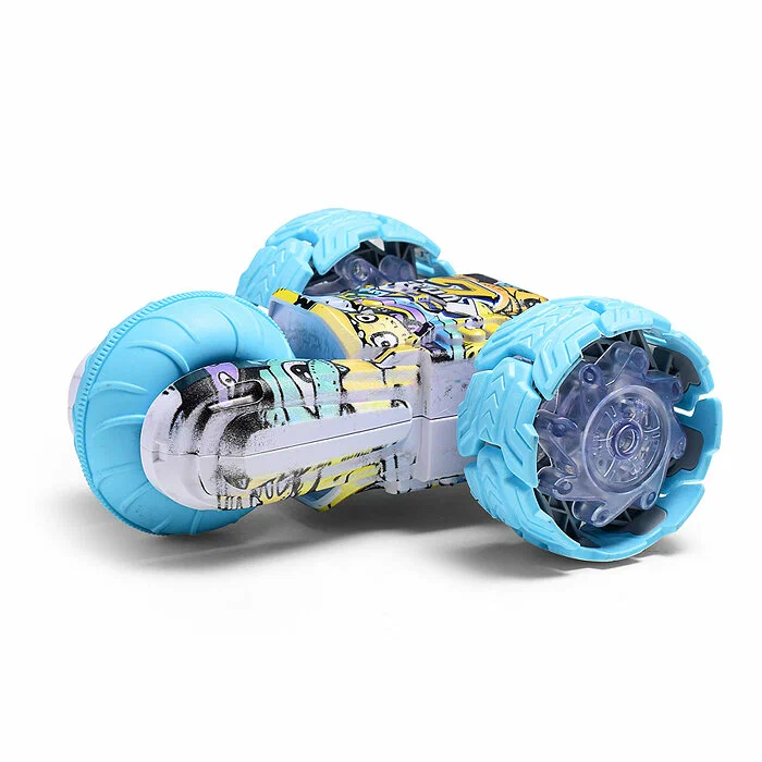 Copii 4 ani+ - Masinuta de Cascadorii cu Telecomanda, Acumulator, Model Grafiti, Albastru