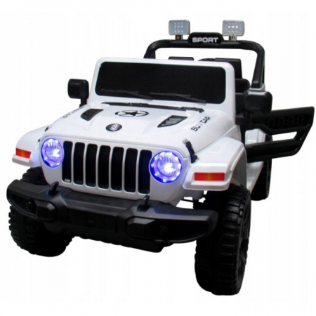 Jucarii de exterior - Masinuta electrica cu telecomanda cu baterii si functie de balansare Jeep X10 TS-159 R-Sport - Alb