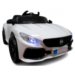 Jucarii de exterior - Masinuta electrica cu telecomanda si functie de balansare Cabrio Z6, 88x47x40 cm, varsta 1-4 ani, roti si scaun din plastic, putere 70W, R-Sport - Alb