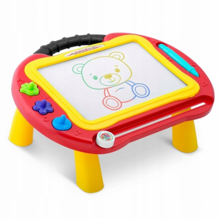 Bebe 9 luni+ - Masuta cu tabla magnetica pentru desenat cu accesorii incluse Ricokids 772200 - Rosu