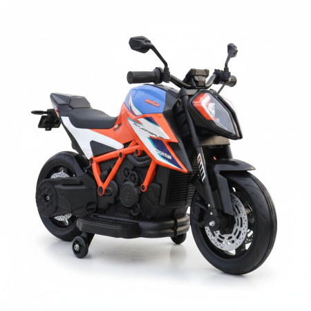 Motocicleta Electrica pentru Copii cu Acumulator 12V, Scaun Confortabil, Jucarie de Exterior cu Lumini LED si Sunete, ROSU/ALBASTRU [1]