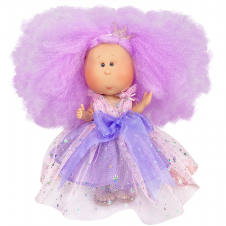 Jucarii fete - Papusa Nines D'Onil, Mia Candy, cu parul mov, cu articulatii, cu miros de vanilie, 30 cm