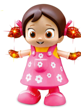 Jucarii copii si bebe - Papusa Interactiva Dansatoare cu Lumini LED, Muzica si Rotire 360 de Grade, ROZ