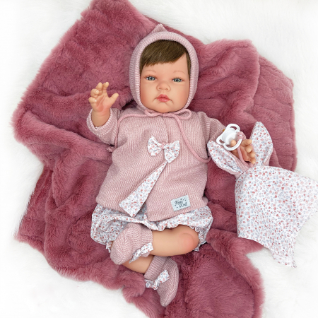 Jucarii copii si bebe - Papusa Nines D'Onil, Celia, nou-nascut, premium, cu par, cu miros de vanilie, 1700 gr, 48 cm
