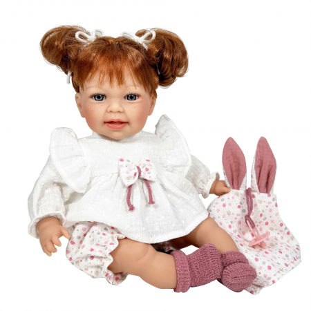Jucarii copii si bebe - Papusa Nines D'Onil, Little Susi Dou Dou, cu sunete, cu parul roscat, cu suzeta, cu miros de vanilie, 40 cm