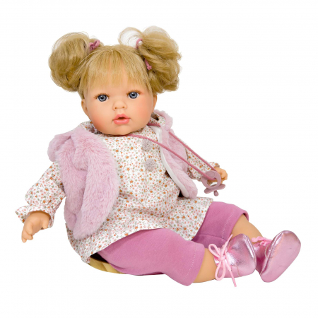 Jucarii copii si bebe - Papusa Nines D'Onil, Tita Muselin, cu sunete, cu parul blond, cu miros de vanilie, 45 cm