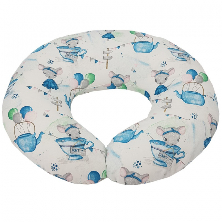 Pentru Bebe - Perna pentru alaptare, 100% Bumbac, 60X60 cm, Appekids - Mouse
