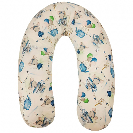 Pentru Bebe - Perna pentru gravida, Fibre din silicon, 180 cm, Appekids - Mouse