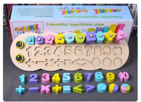 Copii 3 ani+ - Placa logaritmica - numere,culori,fractii,adunare si scadere