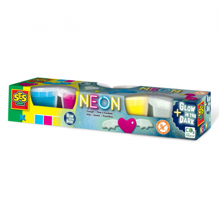 Pictura, modelaj si accesorii - Plastilina culori neon si fluorescenta 4 x 90 gr