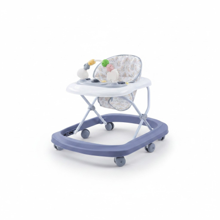 Carucioare si articole transport copii si bebelusi - Premergator Pliabil pentru Bebelusi cu Panou de Activitati Interactiv, Scaunel Confortabil, GRI PASTEL