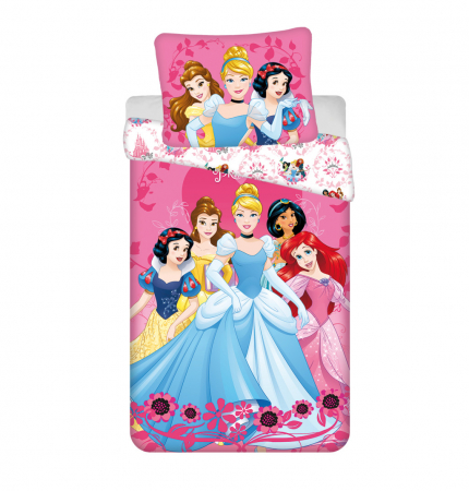Lenjerii de pat copii si bebe - Printesele Disney Heart Lenjerie de Pat Copii 140×200cm, 70×90 cm