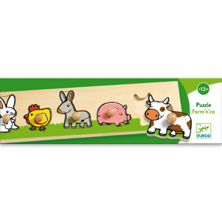 Puzzle cu buton Ferma, Djeco [1]