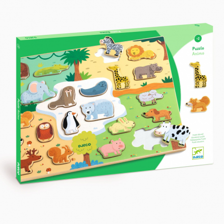 Jucarii copii si bebe - Puzzle din lemn Animo, Djeco