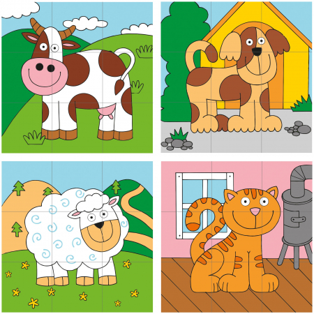 Puzzle din lemn cuburi - Imagini de stivuit 3 x 3 [1]