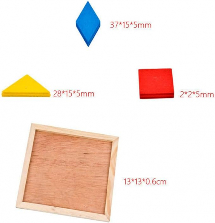 Puzzle din lemn origami multicolor [3]