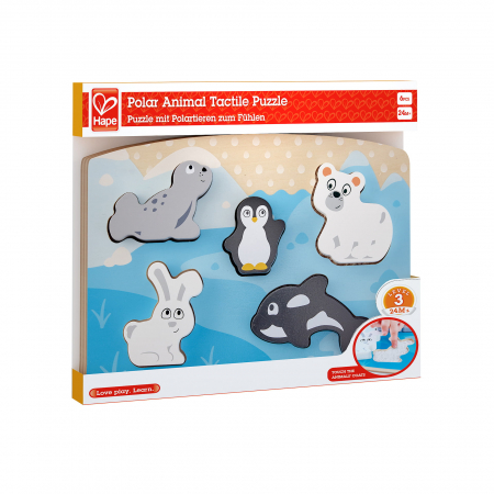 Puzzle din lemn tactil - Animale polare [3]