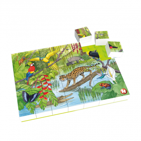 Copii 3 ani+ - Puzzle Animale exotice Hubelino (35 piese)