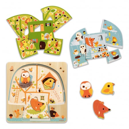 Jucarii copii si bebe - Puzzle din lemn Copacul, Djeco
