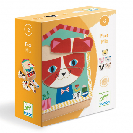 Puzzle lemn Face mix, Djeco [2]