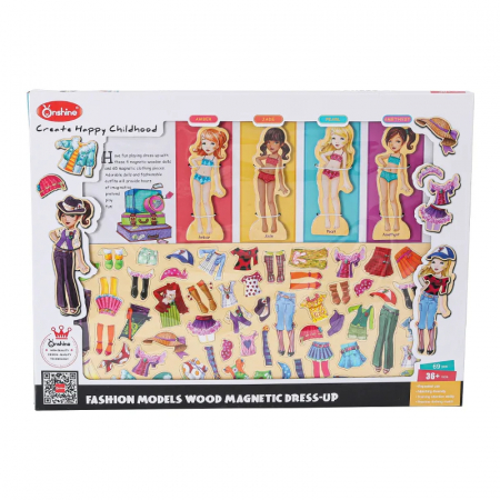 Jucarii si jocuri interactive pentru  copii - Puzzle Magnetic cu 69 de Piese, Imbraca Fetele