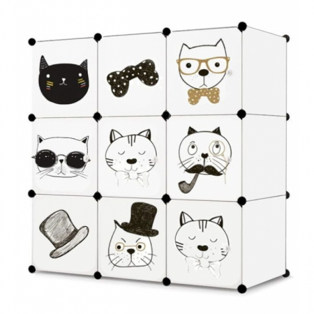 Mobilier pentru copii - Raft modular cu 9 compartimente pentru camera copilului Ecotoys M15228_1