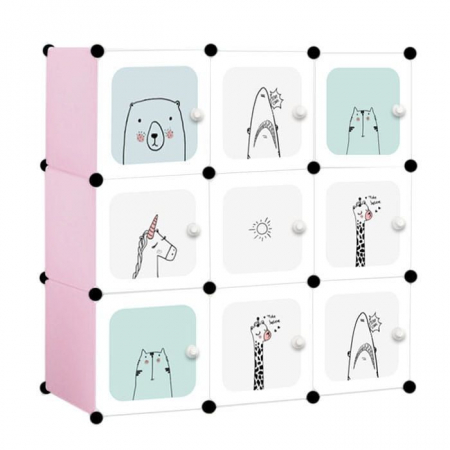 Mobilier pentru copii - Raft modular cu 9 compartimente pentru camera copilului Ecotoys M15229_1