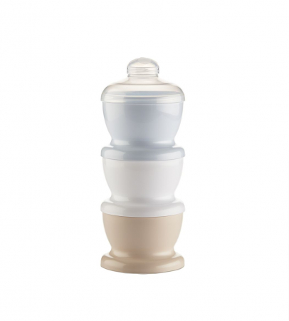 Pentru Bebe - Recipient 3 compartimente lapte praf/ mancarica- Baby Blue