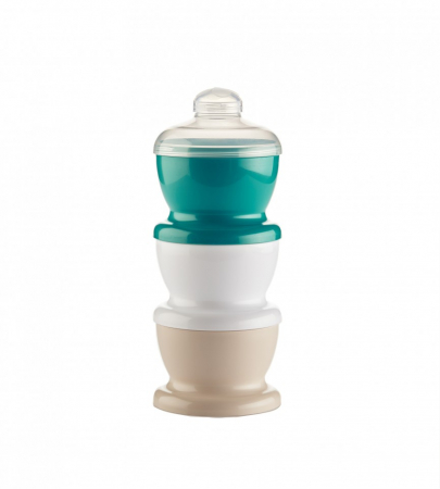 Pentru Bebe - Recipient 3 compartimente lapte praf/ mancarica Smarald