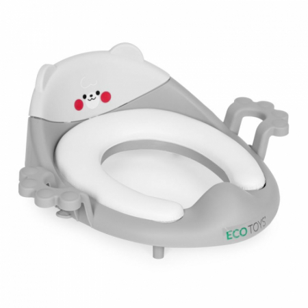 Olite copii - Reductor toaleta cu manere pentru copii Ecotoys PP104 - Gri