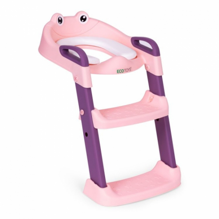 Olite copii - Reductor toaleta cu scara pentru copii Ecotoys PP8001 - Roz