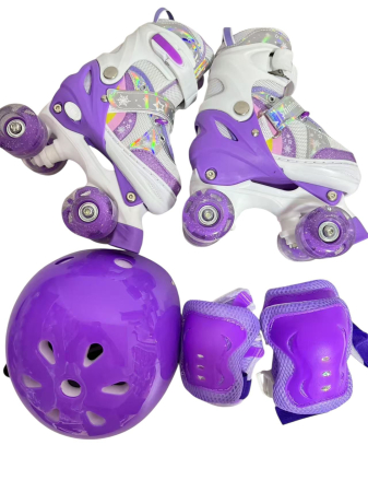 Role - Role Copii 4 Roti Tip Patine, Set Protectie – Model Stabil si Reglabil - Mov