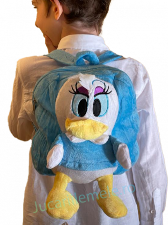 Articole pentru scoala si gradinita - Rucsac din plus de tip ghiozdanel pentru copii Albastru Daisy Duck